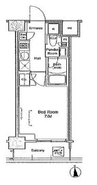 プラウドフラット南品川 206 間取り図