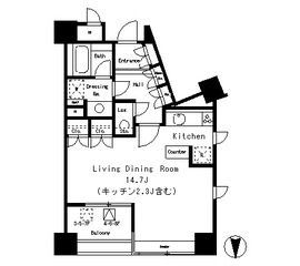 パークアクシス麻布仙台坂 703 間取り図