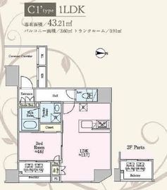 グランドコンシェルジュ蔵前 303 間取り図