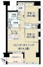 ガーデニエール砧レジデンス 212 間取り図