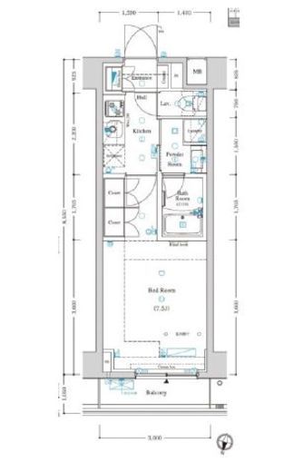 アクサスレジデンス外苑 3階 間取り図