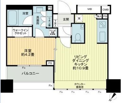 ザ・ヒルトップタワー高輪台 16階 間取り図