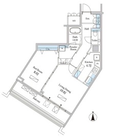 モメント汐留 1802 間取り図