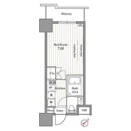 レジディア東銀座 208 間取り図