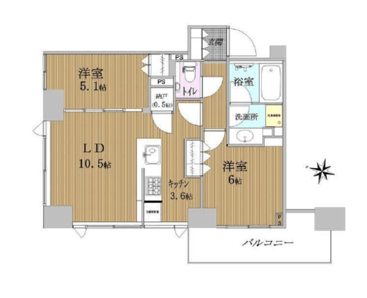 シティタワー上野池之端 3階 間取り図