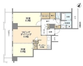 トルナーレ日本橋浜町 22階 間取り図