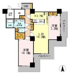 品川シーサイドビュータワー1 2807 間取り図