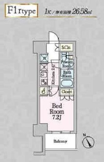 プライムメゾン板橋 809 間取り図