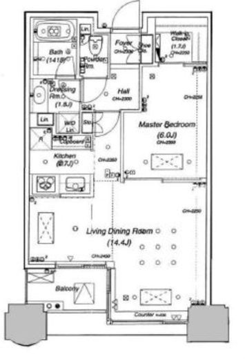 青山パークタワー 13階 間取り図