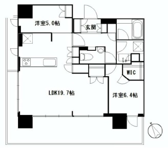 ウェリスタワー愛宕虎ノ門 21階 間取り図