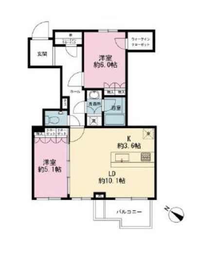 ロイヤルシーズン西麻布 6階 間取り図