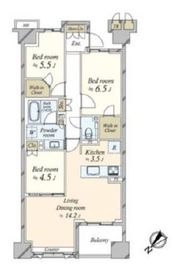 プレミスト佃二丁目 2階 間取り図