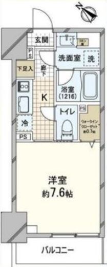 ピアース赤坂 7階 間取り図