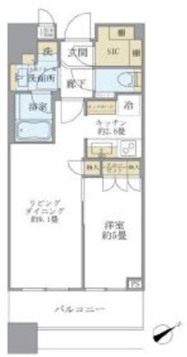 ブリリアタワーズ目黒 6階 間取り図