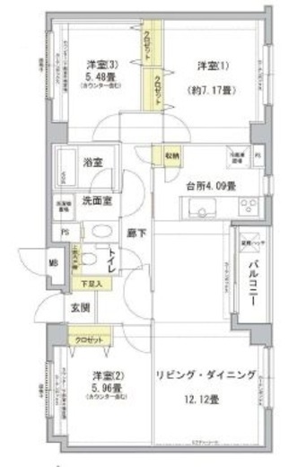 グランフォート目黒 308 間取り図