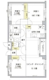 グランフォート目黒 308 間取り図