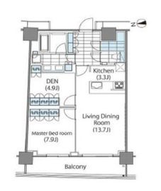 コンフォリア新宿イーストサイドタワー 711 間取り図