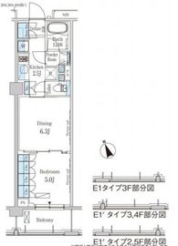 パークアクシス駒込ヒルトップ 505 間取り図