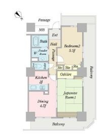 天王洲ビュータワー 1301 間取り図