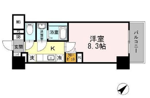 JP noie 早稲田 (ジェーピーノイエ早稲田) 304 間取り図