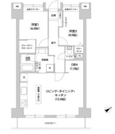 アウルコート南池袋 404 間取り図