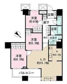 ザ・東京タワーズ シータワー 39階 間取り図