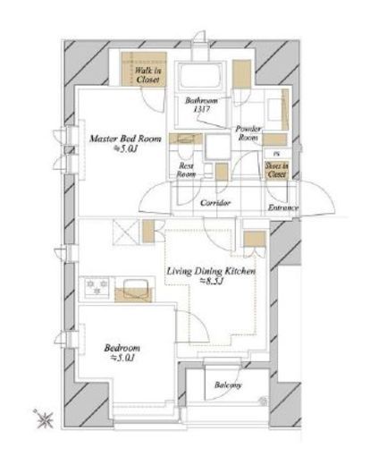 ピアース銀座8丁目 8階 間取り図