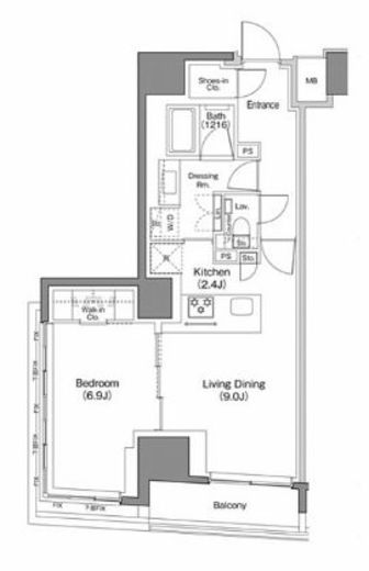 ザ・パークハビオ日本橋馬喰町 1001 間取り図