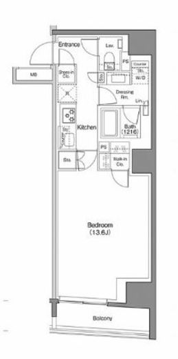 ザ・パークハビオ日本橋馬喰町 704 間取り図