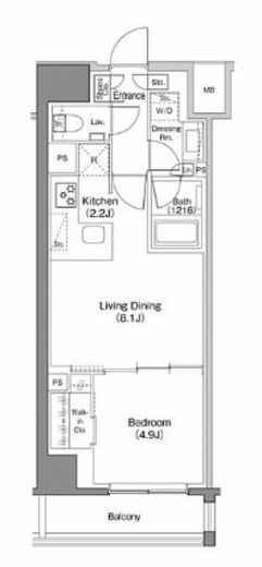 ザ・パークハビオ日本橋馬喰町 408 間取り図