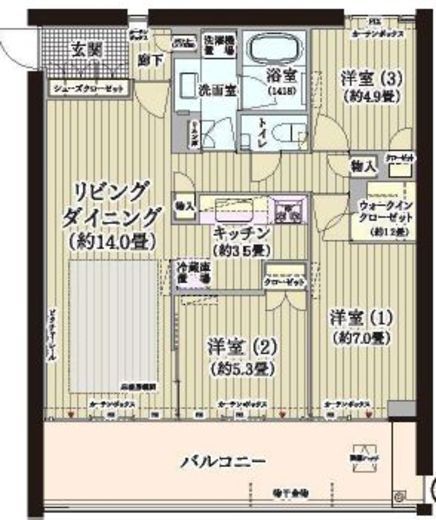 ガーデニエール砧ウエスト 109 間取り図