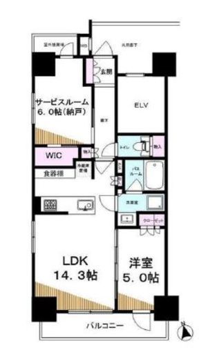 オープンレジデンシア麻布六本木 9階 間取り図