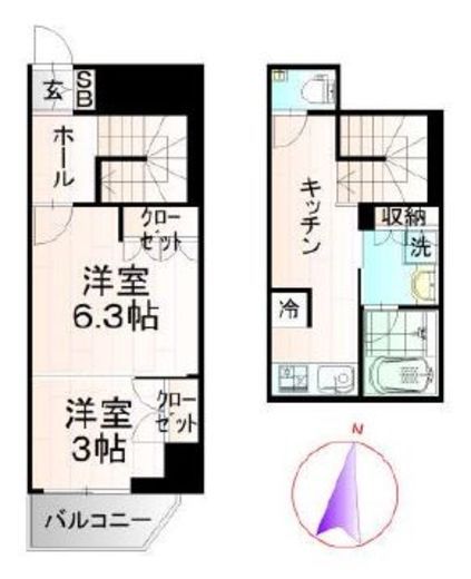 アクサスレジデンス外苑 3階 間取り図