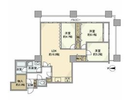 西戸山タワーホウムズ 21階 間取り図