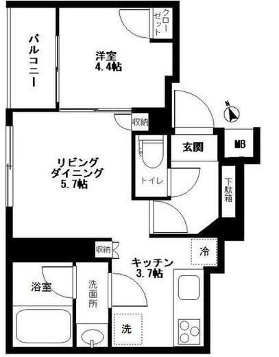 キュスティーヌ18目白学園通り 6階 間取り図