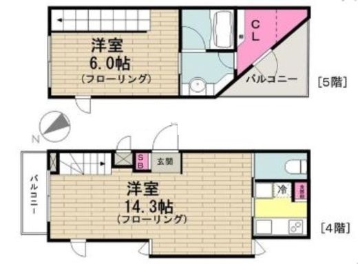 シルバラードNo.4 401 間取り図