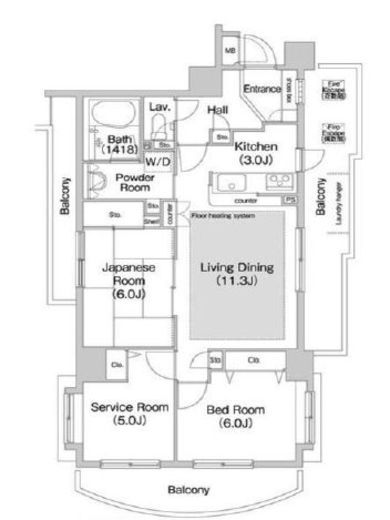 コンフォリア板橋仲宿 308 間取り図