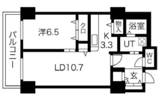 シティコート目黒 2-602 間取り図