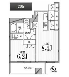 フロンティアテラス目黒 205 間取り図