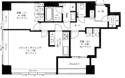 グランスイート麻布台ヒルトップタワー 24階 間取り図