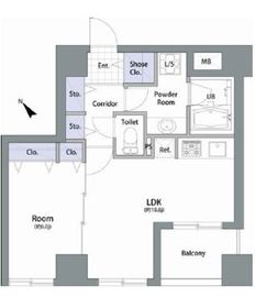 アムス八丁堀1 1001 間取り図