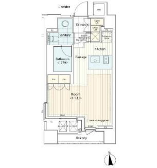 カスタリア麻布十番2 802 間取り図