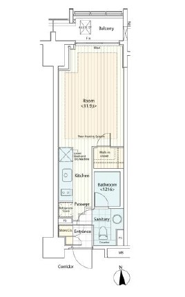 カスタリア麻布十番2 1204 間取り図