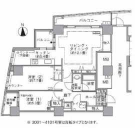 アクティ汐留 3215 間取り図