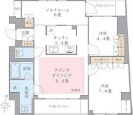 ブリリアイスト東雲キャナルコート 444 間取り図