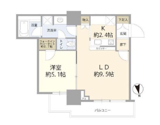 クレストタワー品川シーサイド 5階 間取り図
