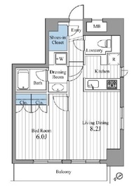 コージー・コート月島 601 間取り図