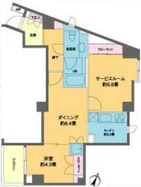 カスタリア南麻布 405 間取り図