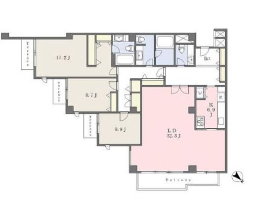 ヒルクレスト神山 203 間取り図
