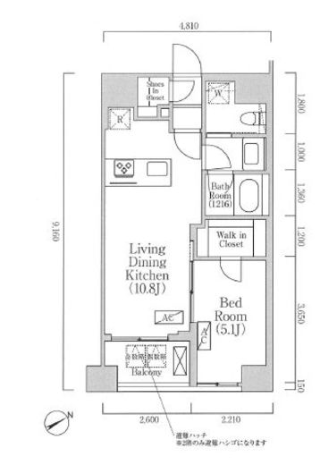 ソラシアレジデンス京橋 601 間取り図